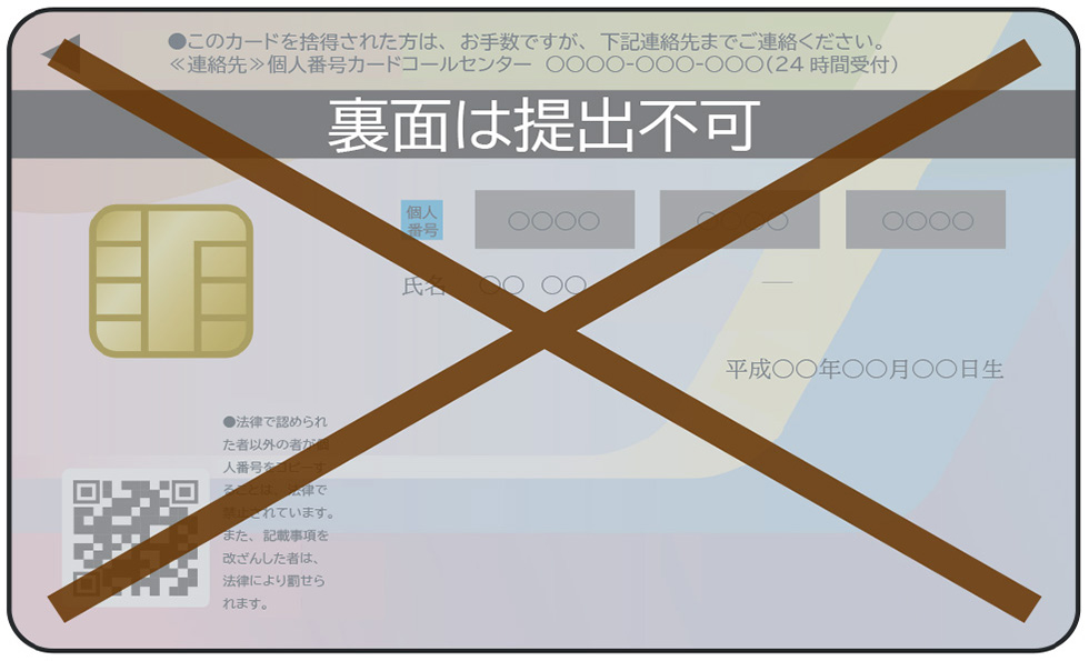 マイナンバーカード(裏)の見本